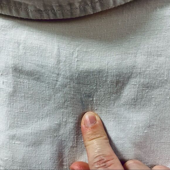 Sigrid Olsen pink white stripe 100% linen tunic button hip cover up shirt top S - Picture 5 of 6